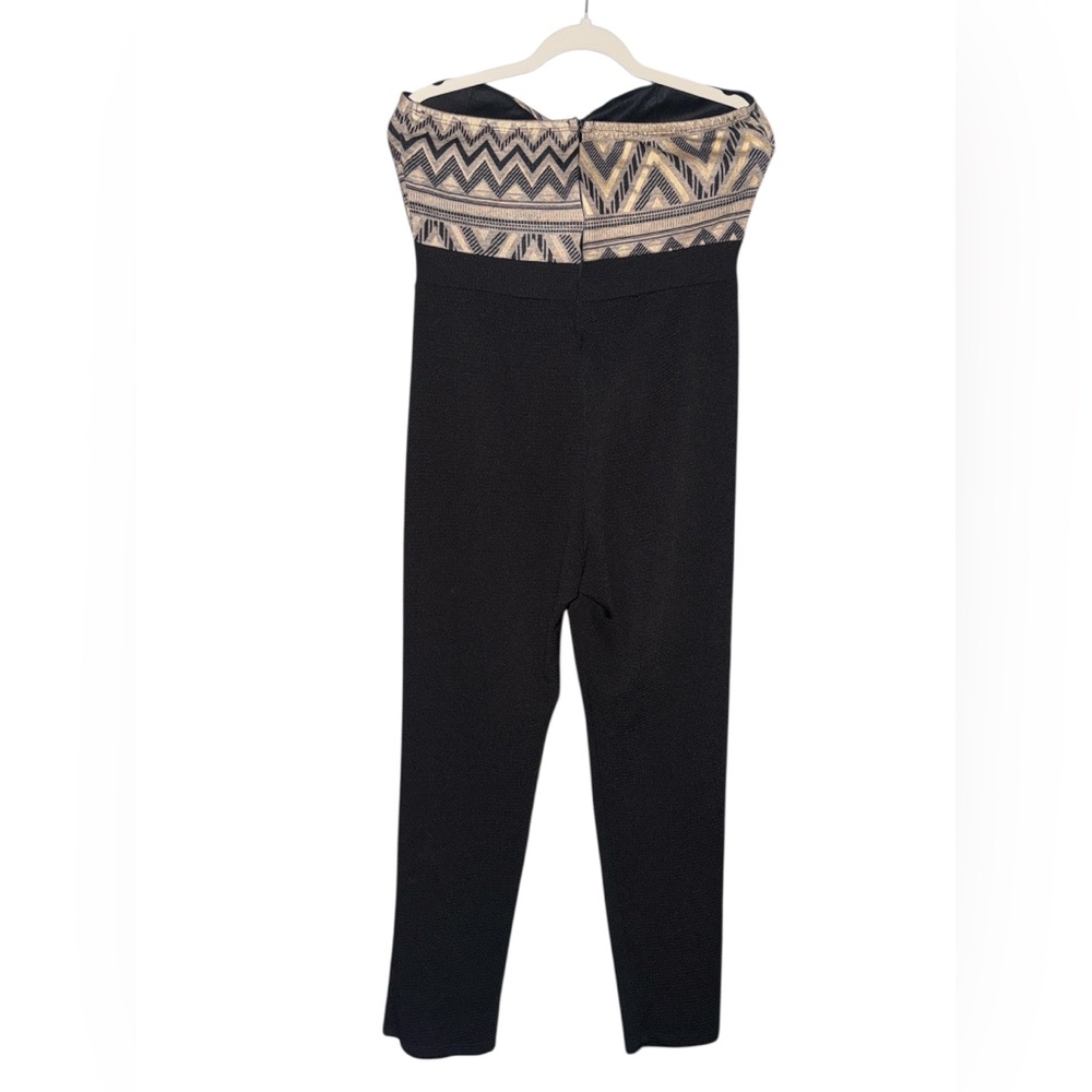 Love J U.S.A. Strapless Jumpsuit | Size Large | Chic Pockets + Gold Accent - Picture 3 of 6